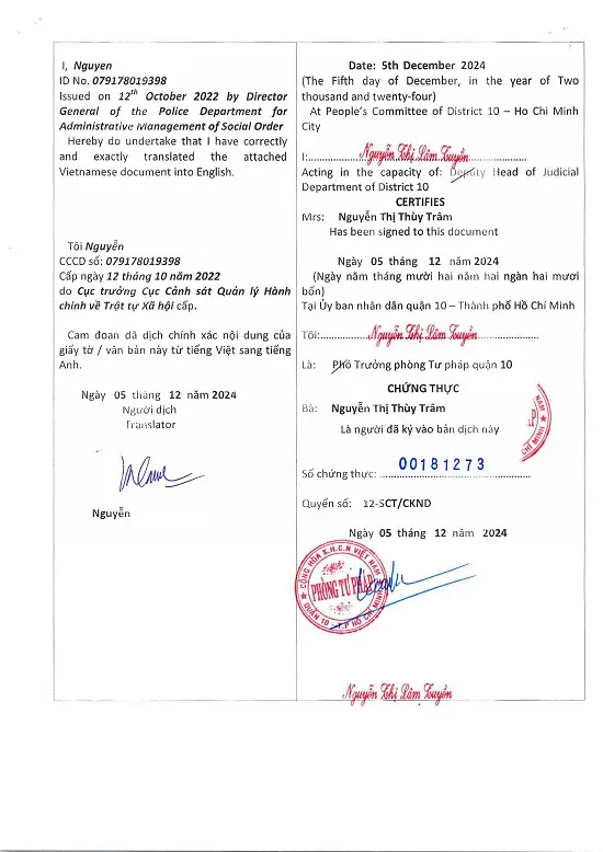 Dịch Thuật Học Bạ Trung Học Phổ Thông Chữ ký dịch thuật công chứng học bạ THPT